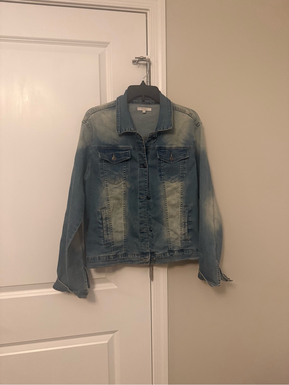 Light Blue Washed Denim Jacket - Women's Casual Jean Jacket